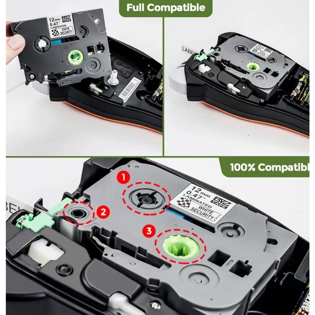 Cuộn băng keo ủi TZe-FA231 TZeFA3 tương thích Brother P-touch PT-P710BT PT-H110