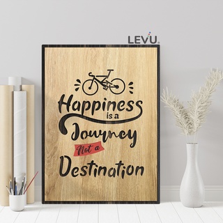 Tranh gỗ slogan levu en12 “happiness is a journey not a destination”