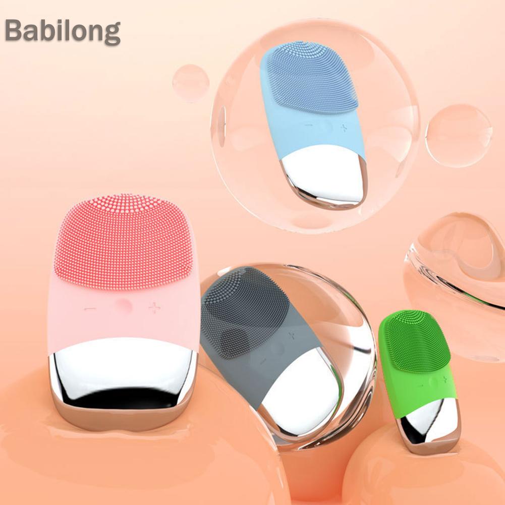 (Hàng Mới Về) Máy Rửa Mặt Bằng Silicone Chạy Điện Làm Sạch Sâu Lỗ Chân Lông Chống Thấm Nước