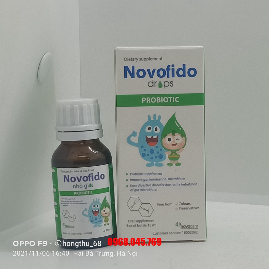 Novofido drops - Bổ sung lợi khuẩn đường ruột lọ 15ml (Thích hợp cho trẻ dưới 24 tháng tuổi)