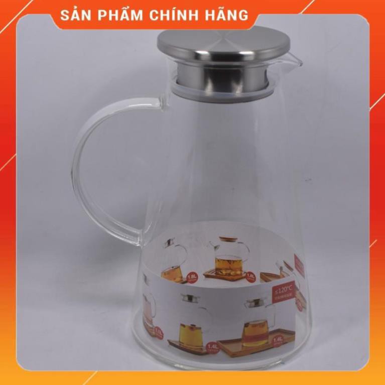 CHÍNH HÃNG -  Ấm pha trà Deli  inox 1800ml,bình pha trà thủy tinh ,bình ủ trà cao cấp,bình đựng nước 1800ml