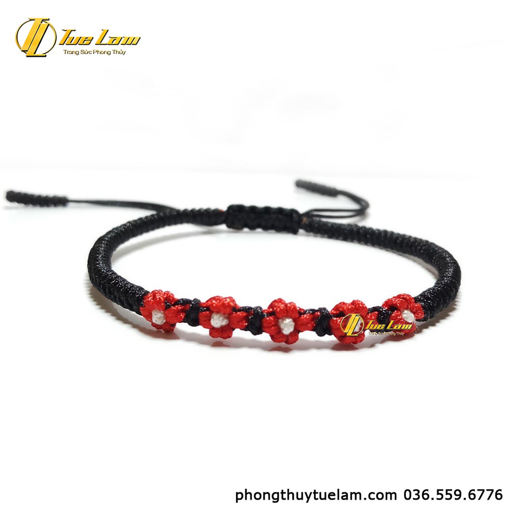 [Vòng May Mắn] Vòng chỉ may mắn bện handmade hoa nhí năm cánh đủ màu hợp mệnh