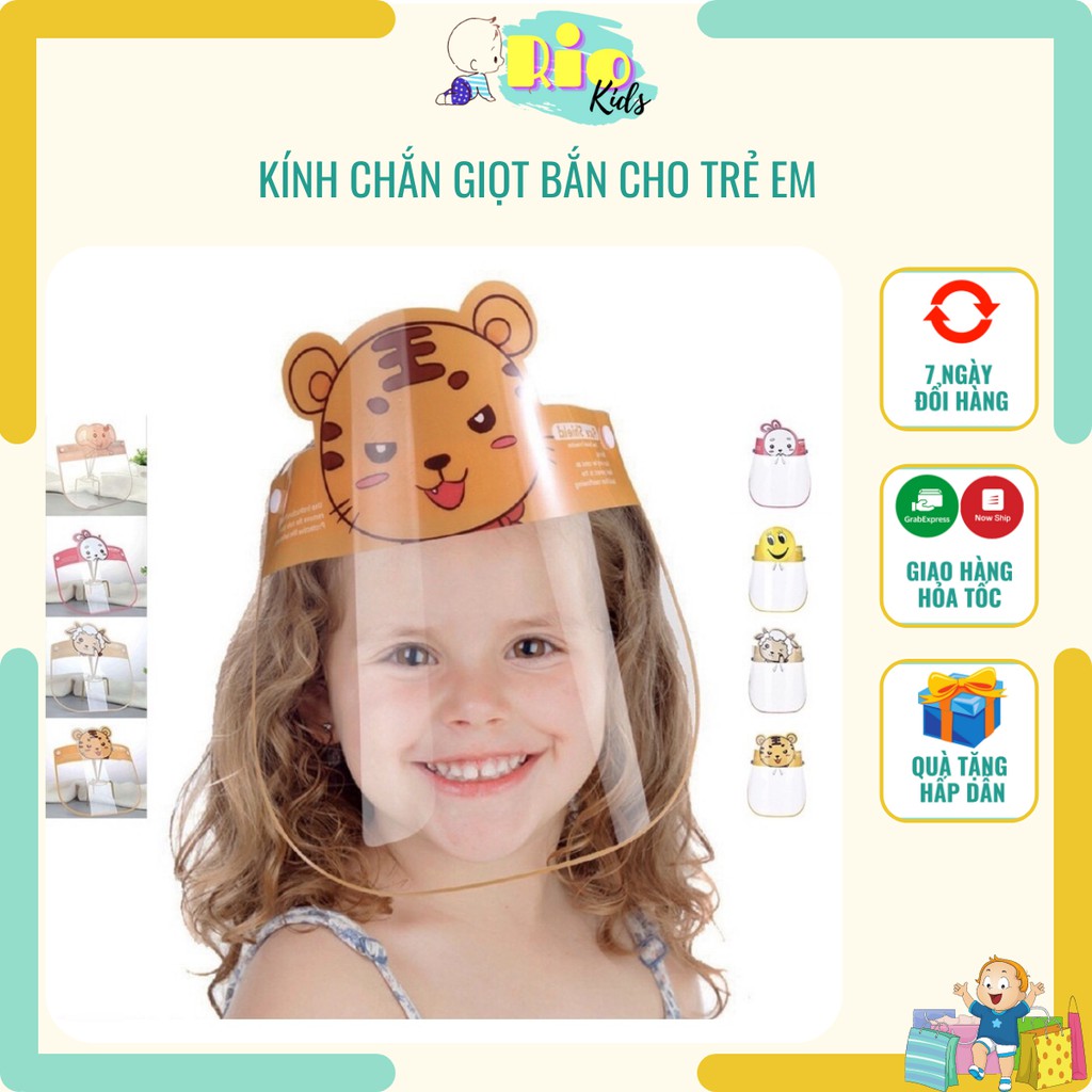 (Được chọn mẫu) Kính chắn giọt bắn, kính xốp cho trẻ em, thiết bị bảo hộ y tế cho bé - Riokids BH1