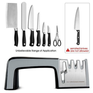 Knife sharpener 4-in-1 Manual System 3 Stage Knife Sharpening Tool