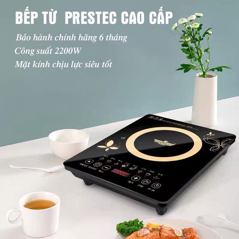 Bếp từ cảm ứng SAST công suất 2200W, mặt kính chịu lực - Bếp từ đơn 10 chế độ phù hợp ăn lẩu gia đình BẢO HÀNH 12 THÁNG