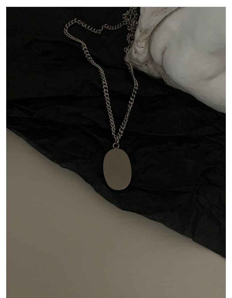 Dây Chuyền Thép Titan Mặt Oval Thời Trang Đường Phố Hip Hop Cá Tính Dành Cho Nam 22661