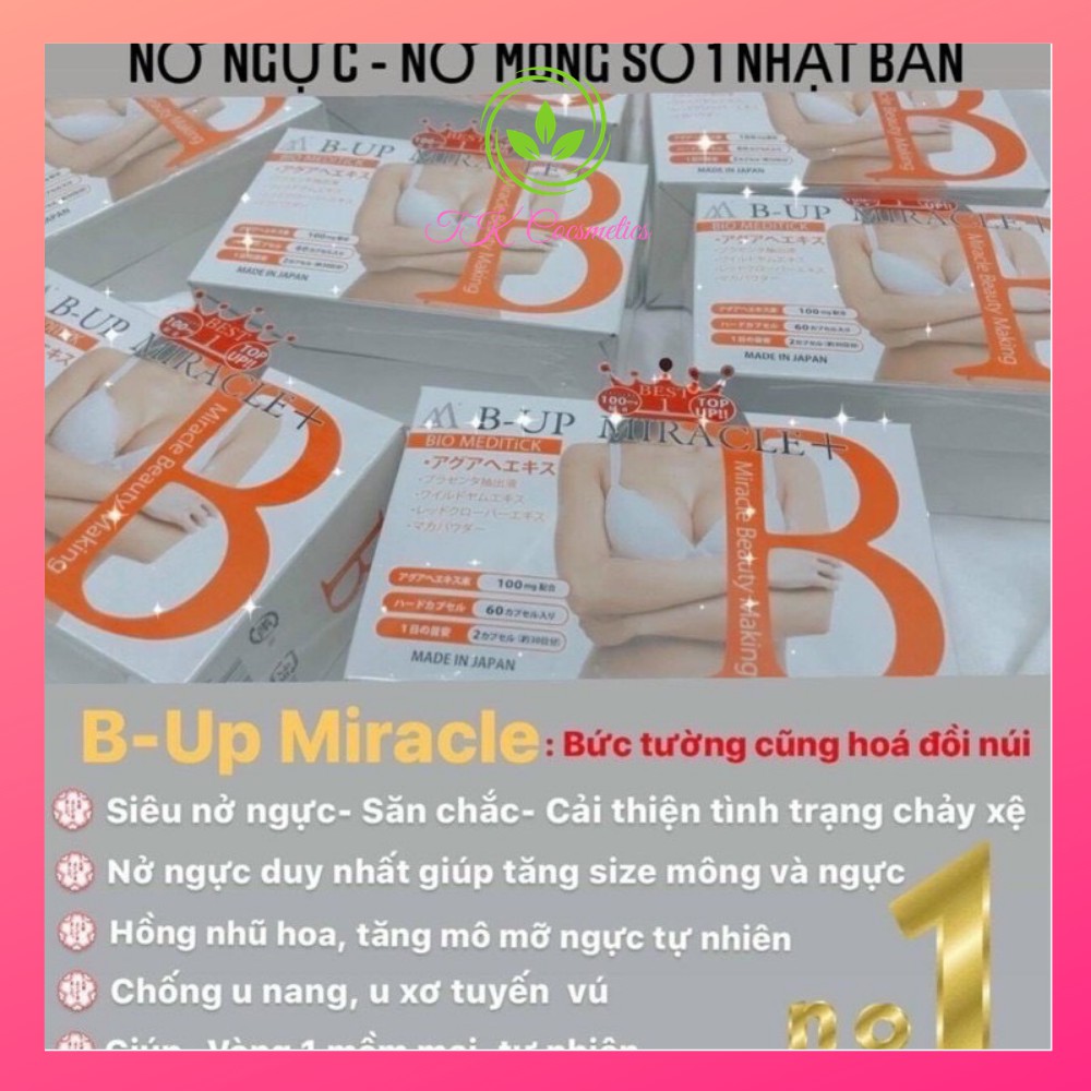 Viên uống nở ngực B Up Micracle - Viên Uống Nở Ngực và Mông [ Mua 1 tặng Voucher 20k, tặng 1 Mask Collagen 40k]