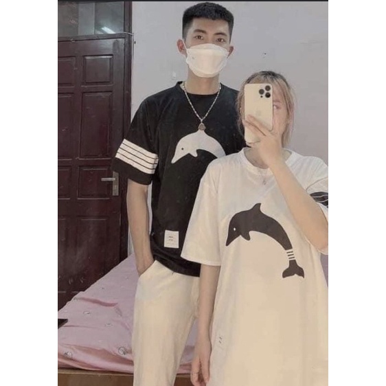 Áo phông cá heo 4 vạch tay TTA656