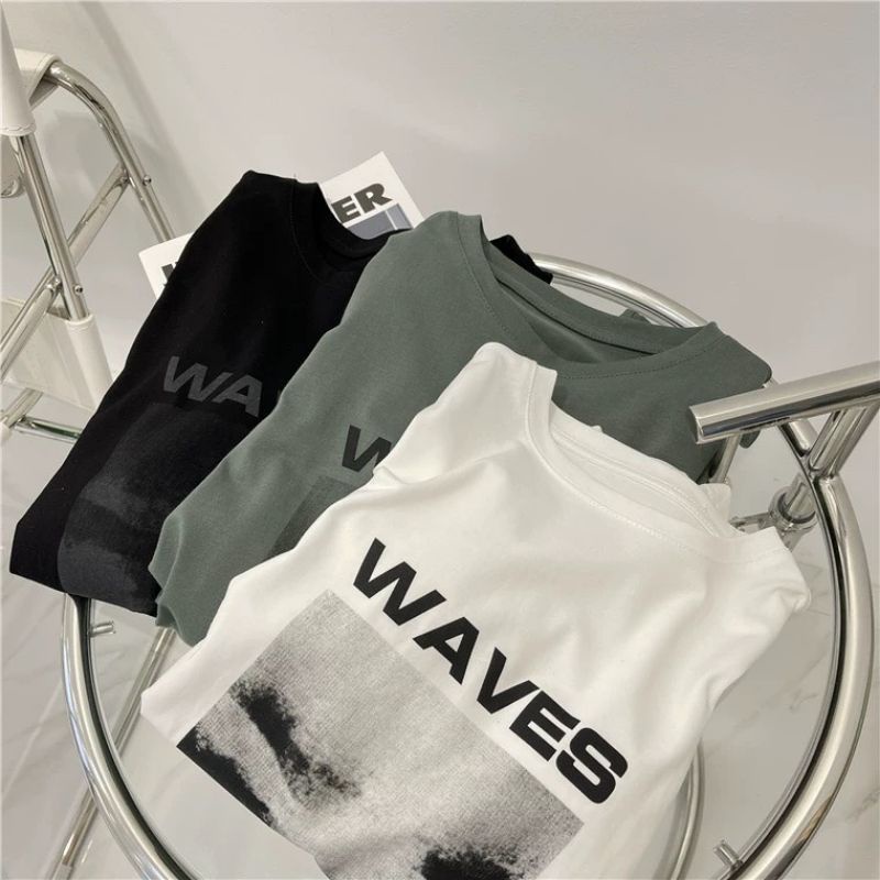 Áo phông nam,nữ unisex in hình WAVES mã 3158