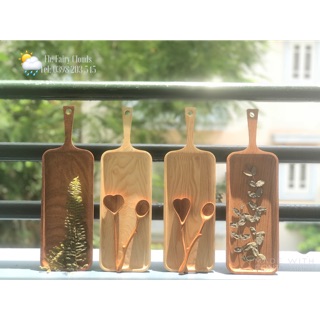 Khay gỗ gõ đỏ chữ nhật có tay cầm