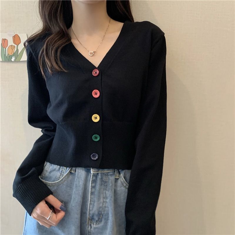 Áo khoác Cardigan dệt kim cổ chữ v phong cách Hàn quốc | WebRaoVat - webraovat.net.vn