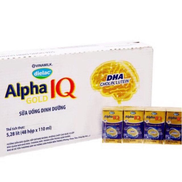 Thùng 48 Hộp Sữa Bột Pha Sẵn Dielac Alpha Gold Vinamilk - 48 Hộp x 110ml - HSD luôn mới