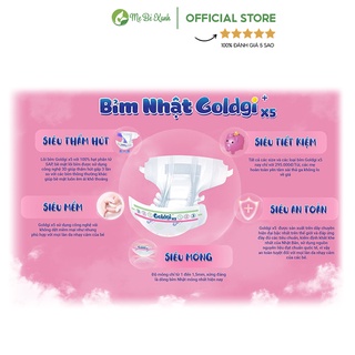 Bỉm dán/ quần Goldgi size NB92/Sd84/Md66/Ld56/Mq60/Lq48/XLq44/XXLq32 miếng Nhật Bản loại thường (Quà tặng kèm)