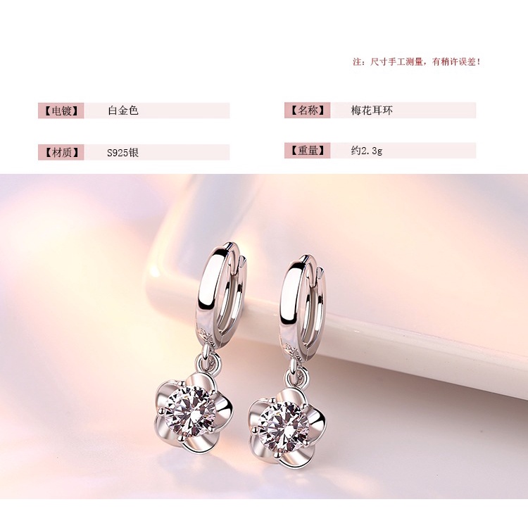 Bông Tai Bạc 925 Hình Ngôi Sao Năm Cánh Thời Trang Cho Nữ
