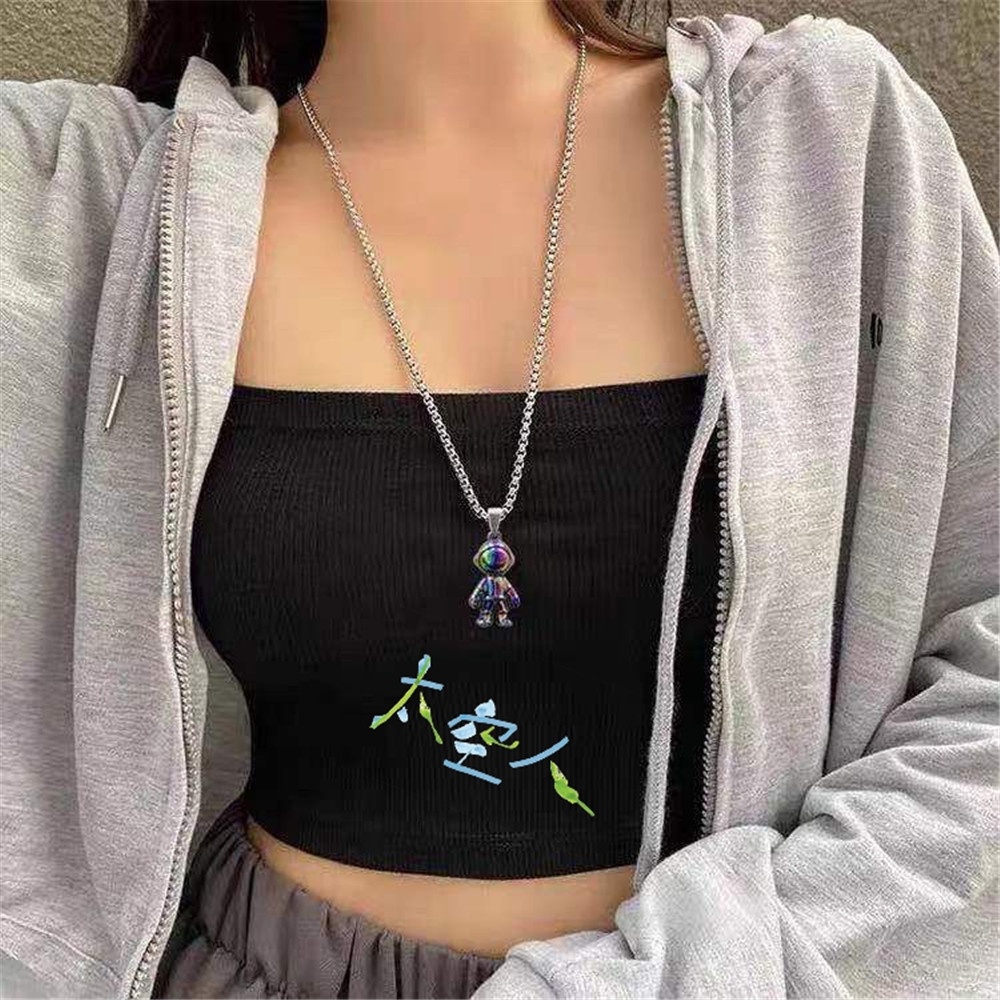 Vòng cổ mặt hình phi hành gia nhiều màu sắc thời trang sành điệu cho nam/nữ Yanqueens Đồ trang sức