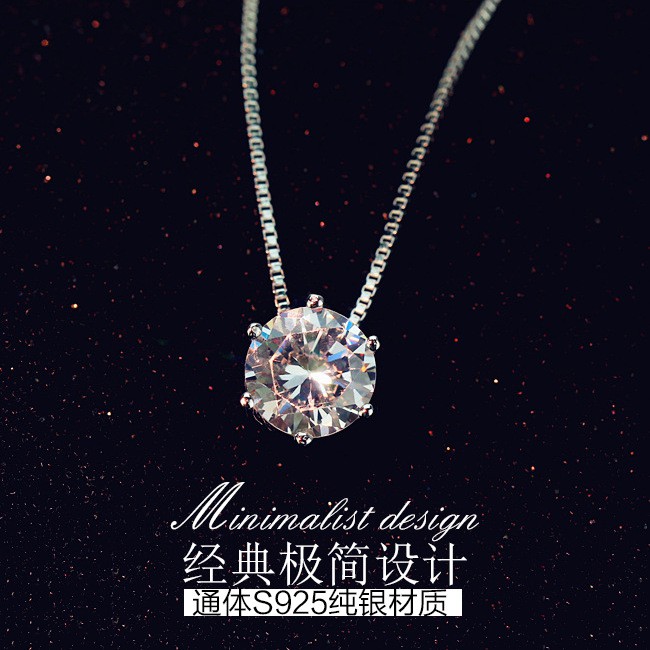 Dây chuyền mạ bạc 925 đính đá zircon thời trang