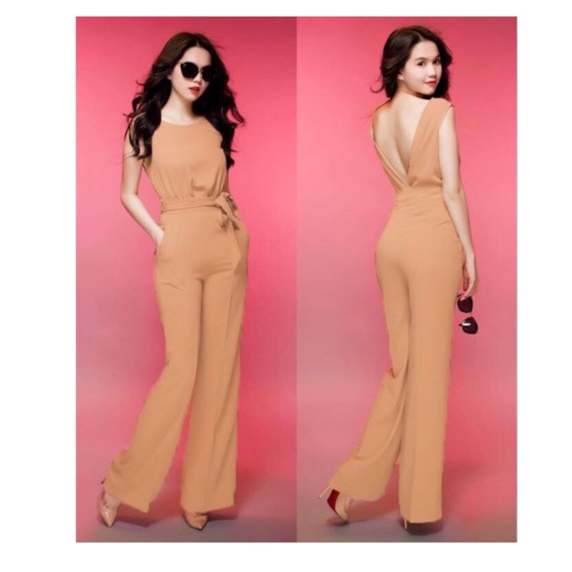 JUMSUIT KIỂU HỞ LƯNG V NGỌC TRINH (nude)