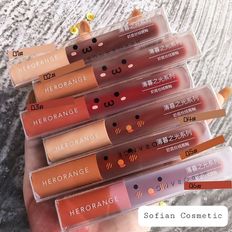 HERORANGE - Son kem lì nội địa Trung Herorange Twilight Light Milkshake Velvet không trôi, siêu lì, siêu mịn mượt | BigBuy360 - bigbuy360.vn