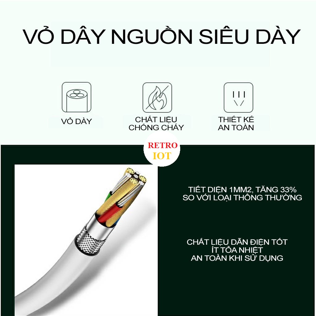 Ổ Cắm Điện Đa Năng Retro IOT Có Tích Hợp Cổng USB Sạc Nhanh, 6 Ổ Điện Và 3 Cổng USB Có Led, Chịu Tải 2500w