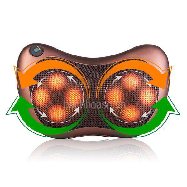 Gối Massage Hồng Ngoại 8 Bi Cao Cấp - Gối Massge Cổ Vai Gáy