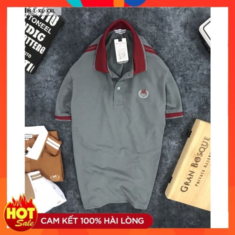 Áo Polo nam XẢ HÀNG‼️❣{1 ĐỔI 1}‼️❣ Áo polo thun nam cổ bẻ thêu chữ M đường may tinh tế, co giãn 4 chiều, thấm hút mồ hôi | BigBuy360 - bigbuy360.vn