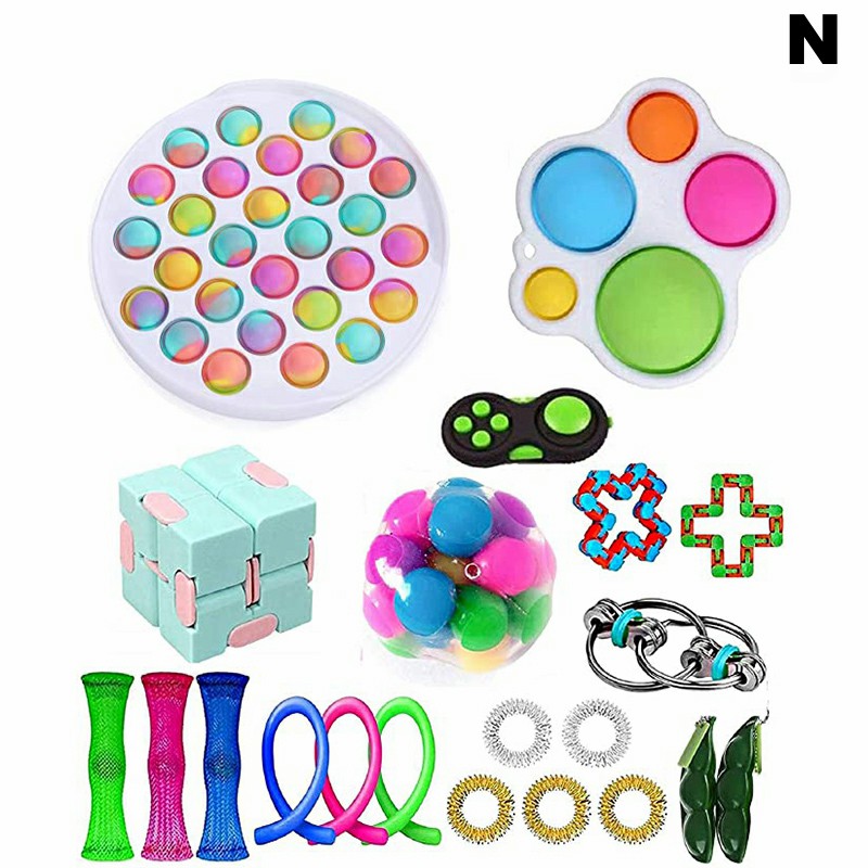 Set 22 đồ chơi vui nhộn giảm căng thẳng tiktok Push Pop It Fidget Bubble Sensory Toy Đồ Chơi giải stress bong bóng Trẻ Đồ Chơi Giáo Dục đồ chơi bé đồ chơi cho chơi Đồ chơi giải tỏa căng thẳng đàn stress  đồ chơi cho trẻ em bé trai bé gái