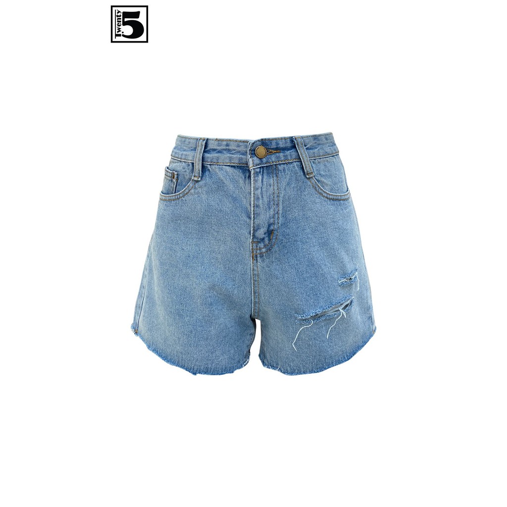 Quần short nữ trơn, rách, gấu tua rua Twentyfive 3789