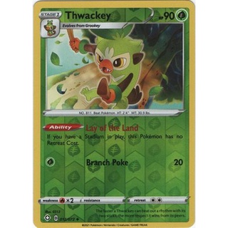 Thẻ bài Pokemon Thwackey - 12/72 - Uncommon Reverse Holo