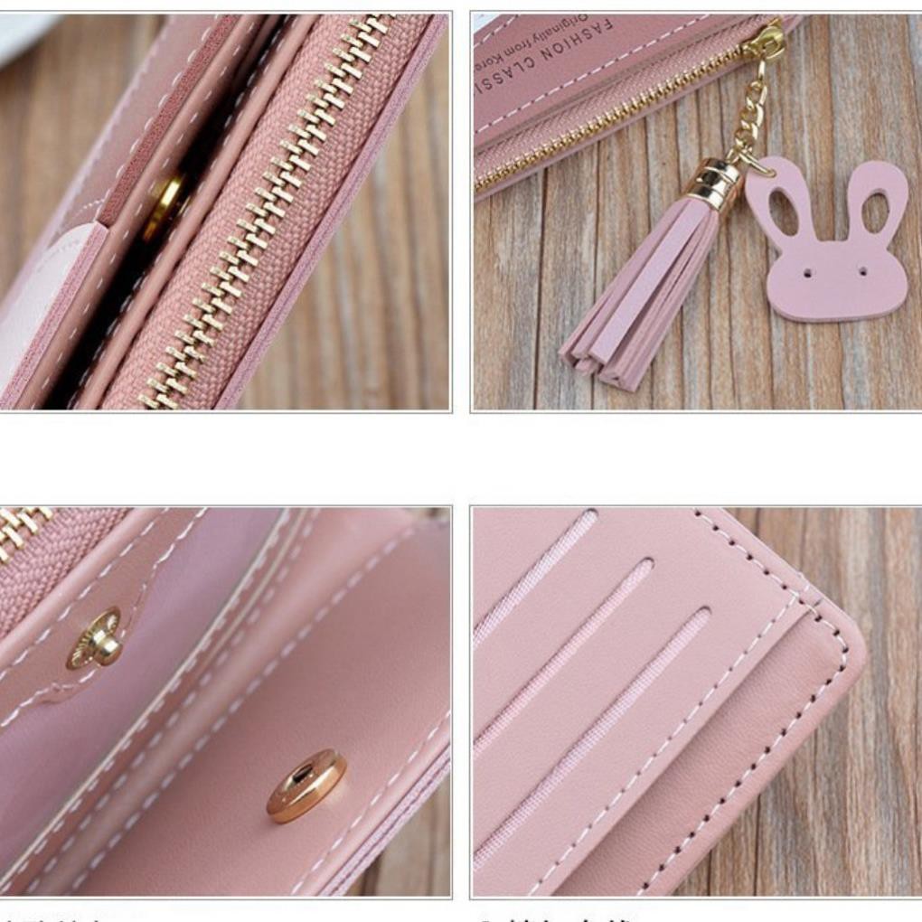 Ví nữ mini cầm tay khóa kéo và tua thời trang V0121314 TX798 | BigBuy360 - bigbuy360.vn