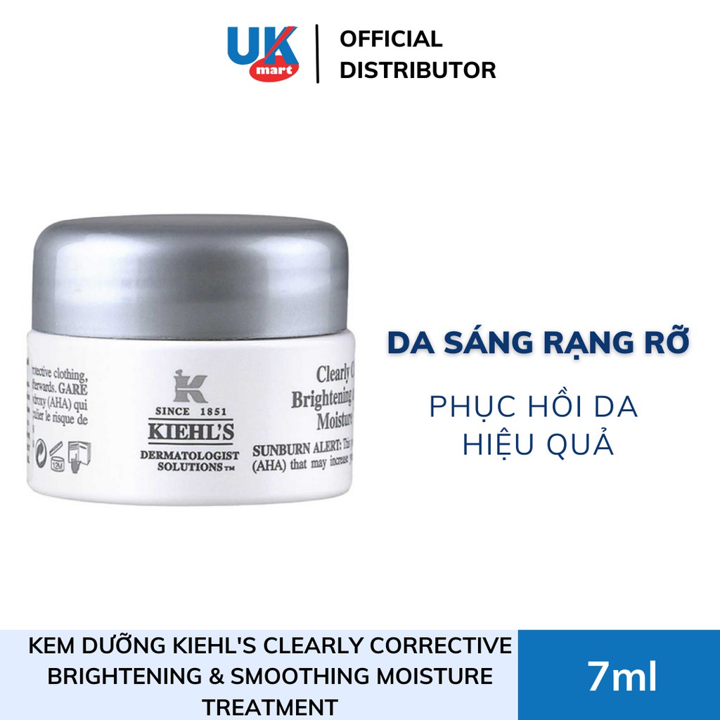 Kem dưỡng phục hồi da Kiehl's Clearly Corrective Brightening & Smoothing Moisture Treatment 7ml