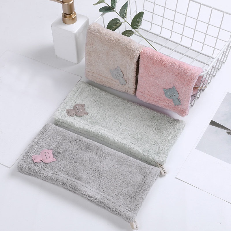 [ĐẸP XỊN] Khăn lau tay nhà bếp siêu thấm có móc treo chất liệu Microfiber mềm mịn