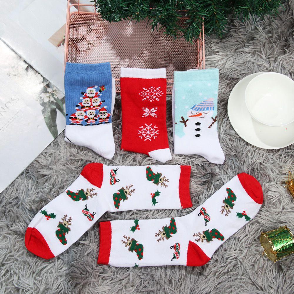 Vớ Cotton Họa Tiết Giáng Sinh Năm Mới Cho Nữ