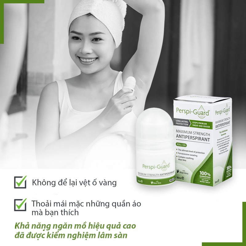 [CÓ CHE TÊN] Lăn Khử Mùi, Ngăn Mồ Hôi PERSPI GUARD Maximum Strength Antiperspirant Roll On 30ml