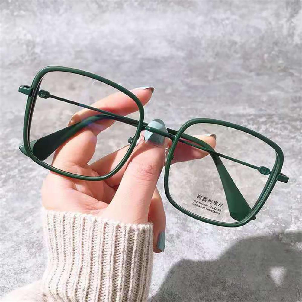 Mắt Kính Gọng Kim Loại Chống Ánh Sáng Xanh Trong Suốt Phong Cách Retro Thời Trang Cho Nam Và Nữ G6K6