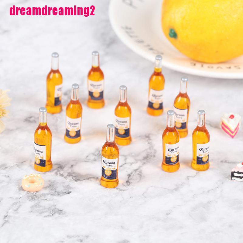Set 10 mô hình chai rượu mini tỉ lệ 1/12 trang trí nhà búp bê
