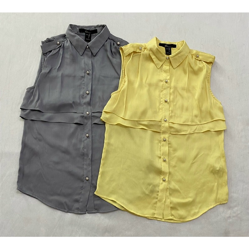 (SM128) Áo sơ mi sát nách xám/ vàng Nino.maxx (Dơ nhẹ/ Size S, L,XL) - Thanh lý vnxk