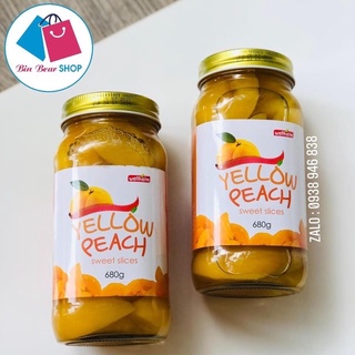 Đào vàng ngâm Yellow Peach hủ 680g Hàn Quốc