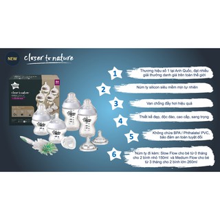 Bộ bình sữa Tommee Tippee Closer to Nature Newborn