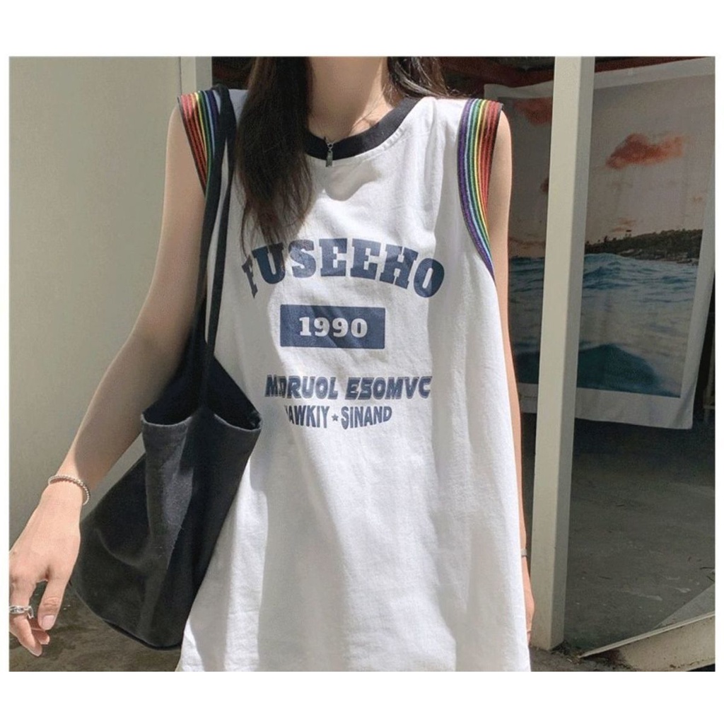 Áo Sát Nách Dáng Rộng Phong Cách Thể Thao Bóng Rổ Thời Trang Mùa Hè Cho Nữ