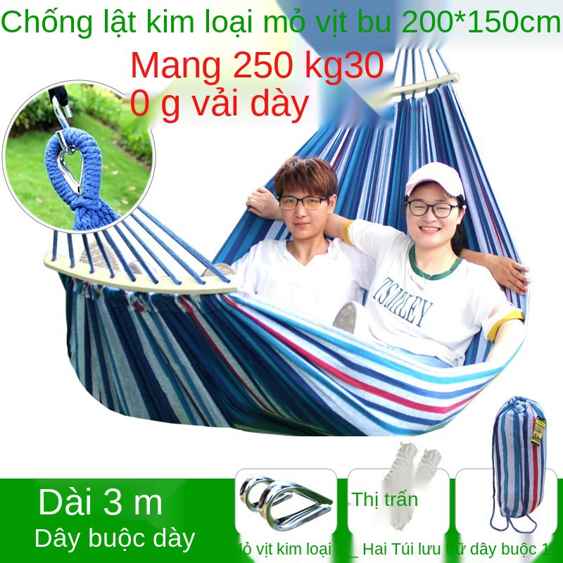 Võng ngoài trời đôi chống lật một tấm vải dày đơn trong nhà sinh viên ký túc xá phòng ngủ đu lười Ghế treo