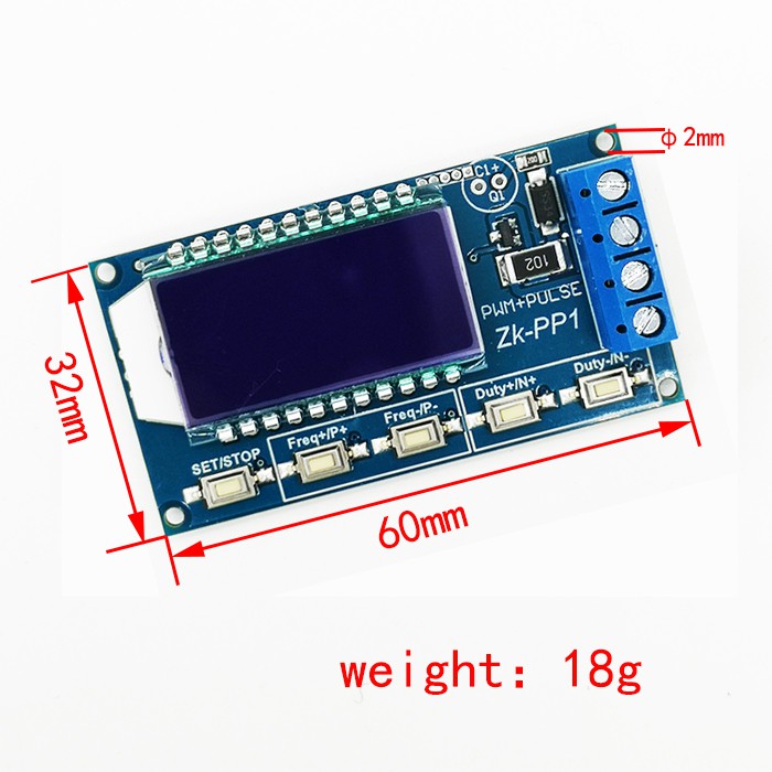 Số xung PWM chế độ kép có thể điều chỉnh tần số mô-đun máy phát chu kỳ nhiệm vụ mô-đun tạo sóng vuông sóng hình chữ nhật PP1