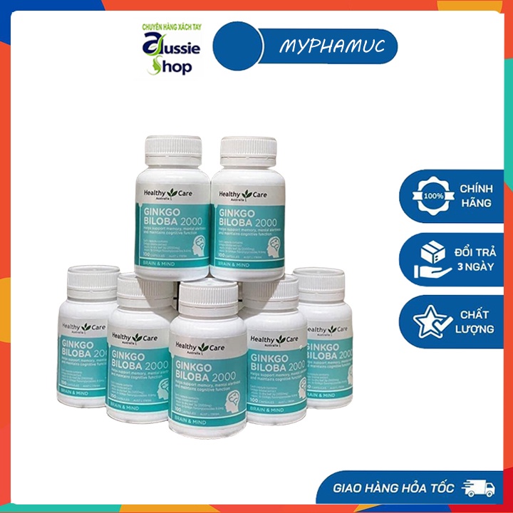 Viên uống bổ não Healthy Care Ginkgo Biloba 2000 - 100 viên