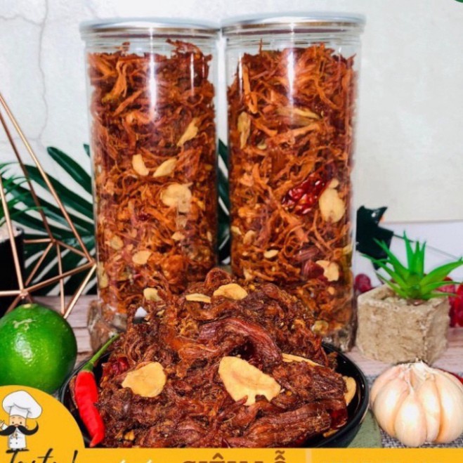 Khô heo cháy tỏi 300gr thơm ngon, khô lợn cháy tỏi xé sợi loại ngon an toàn vệ sinh thực phẩm | BigBuy360 - bigbuy360.vn