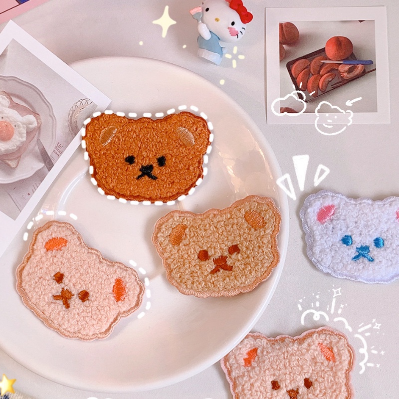 Sticker dán ủi gấu bông cute, trang trí và may vá áo, miếng dán đa năng hình Teddy xù - Fluffy Sunday