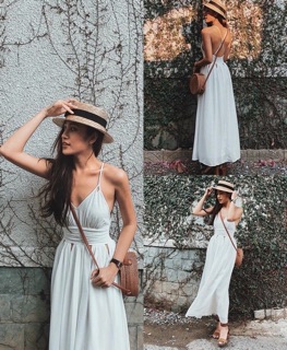 SALE ĐẦM MAXI HAI DÂY BO EO