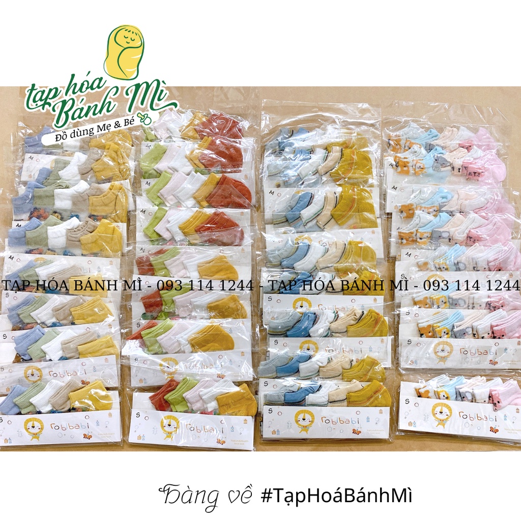 Vớ lưới hè mỏng Robibabi (set 5) nhiều mẫu hoa quả, khủng long, hình thú