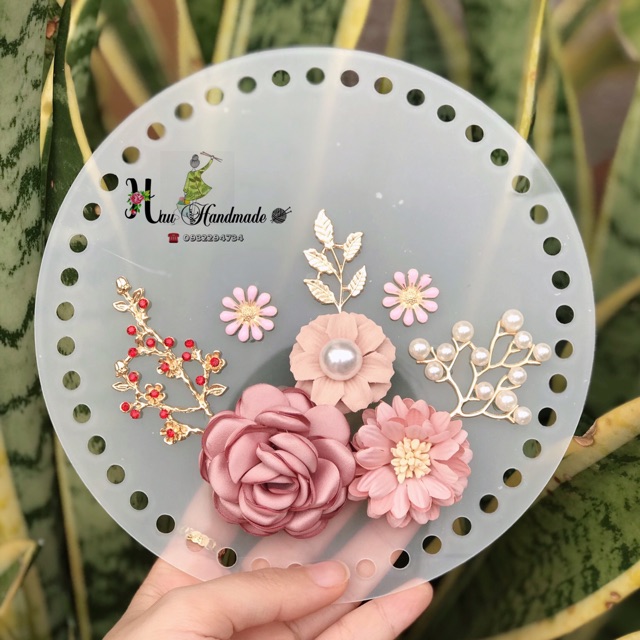 Set nguyên liệu túi trong suốt đính phụ kiện (SỢI NHUNG) (CÓ VIDEO HƯỚNG DẪN)
