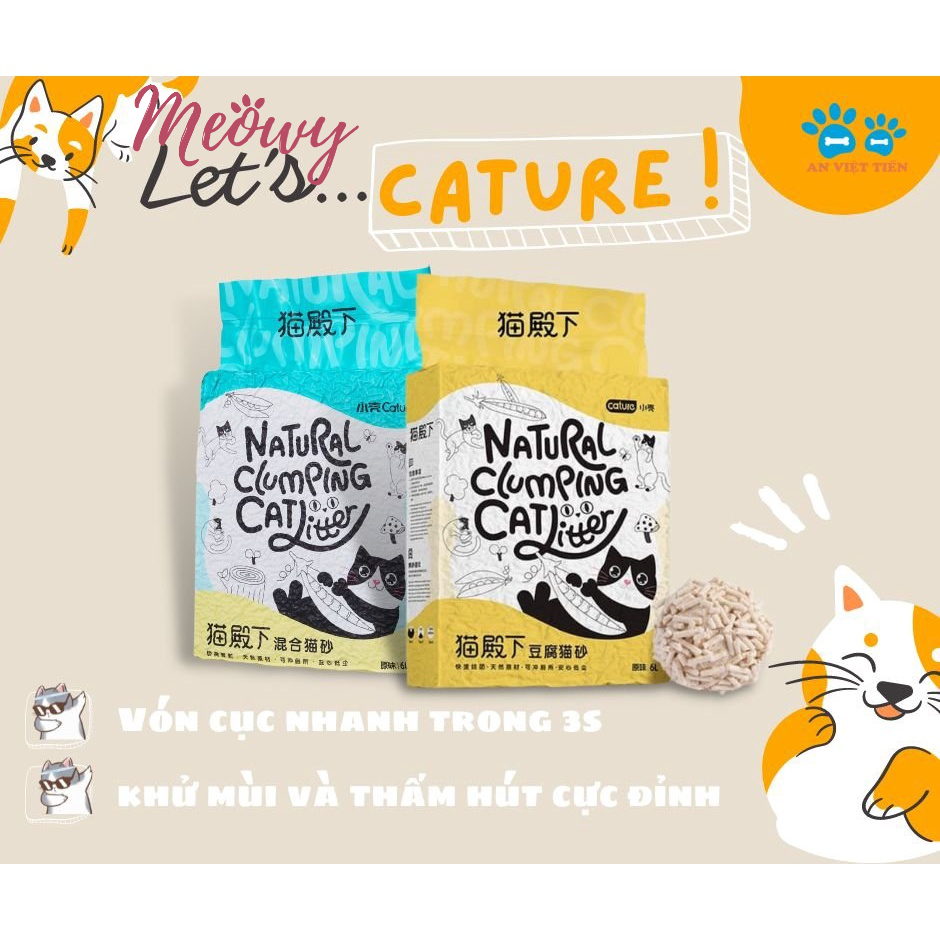 [5L] cát đậu nành Cature hữu cơ không bụi dành cho mèo