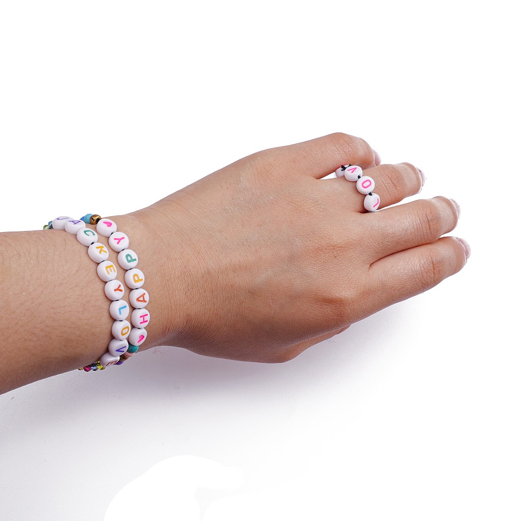 100 Hạt Xỏ Lỗ Beadia In Chữ Cái Tiếng Nga