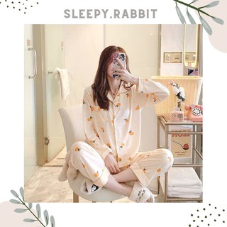 Pijama dài tay chất Kate mềm mại, bộ ngủ dài tay, bộ đồ thu đông mặc nhà chất đẹp - DK3